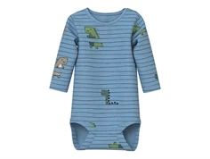 Name It dusk blue dino stribet body